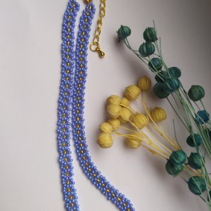 Робота Намисто квіти синьо-жовті