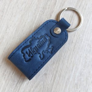 Работа Сувенир брелок для ключей Украина карта кожа