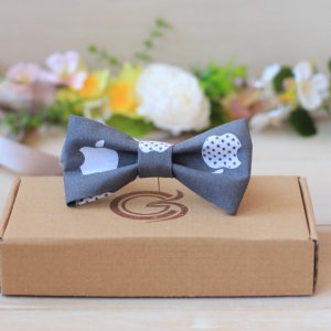 Работа Галстук-бабочка серый "Apple"