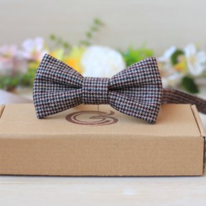 Робота  метелик твідовий сіро-бежевий в дрібну гусячу лапку