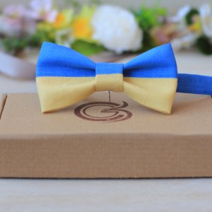 Работа Галстук-бабочка желто-голубой "Мы из Украины"