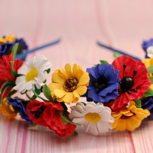 Робота Обруч український з квітами із фоамірану