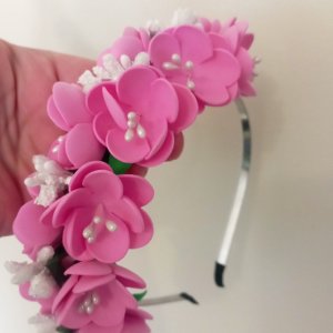 Робота Обідок обруч із рожевими квітами