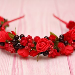 Робота Обруч ободок червоно-чорний під вишиванку 