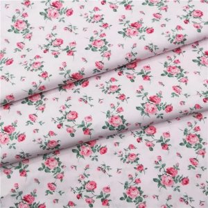 Работа Ткань хлопок для рукоделия розочки на розовом фоне