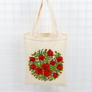 Работа Шопер из саржи и вышивкой 7131
