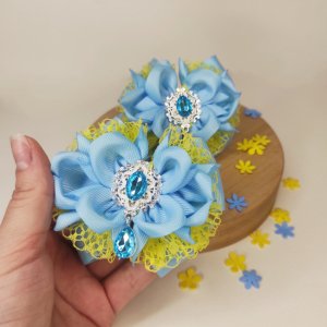 Работа Бантики резинки праздничные патриотические желто голубые