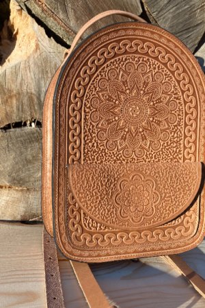 Работа РЮКЗАК из натуральной кожи "ТАЛИСМАН" Бежевый