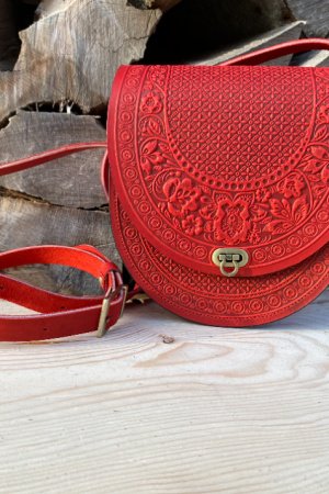 Работа Сумки кожаные "Мальва" Цвет красный