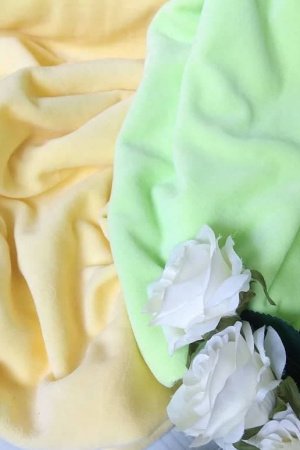 Работа Набор бавовоняного велюра Лимонный и Салатный