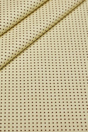 Робота Бавовна для рукоділля коричневий горох на блідо-жовтому