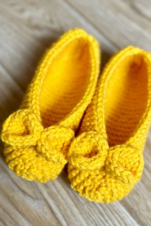 Работа Желтые балетки для дома 