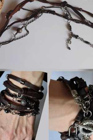 Робота Браслет з натуральної шкіри коричневого кольору з гематитом