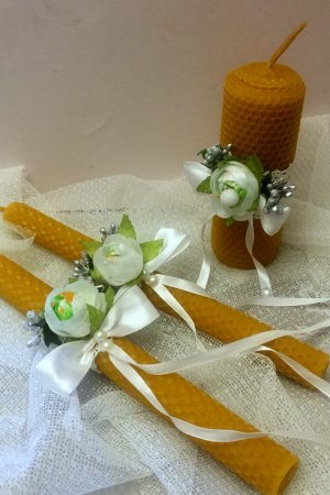 Работа Комплект свадебных свечей для обряда "Семейный очаг".