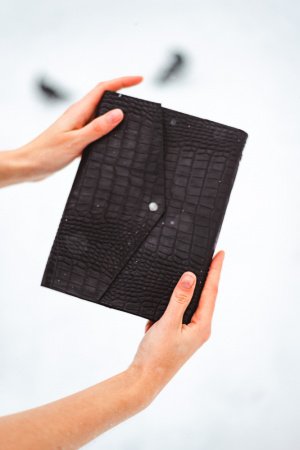 Робота Блокнот зі шкіри, total black