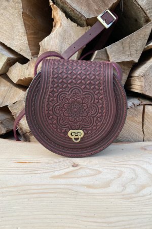 Робота ЖІНОЧА СУМКА З НАТУРАЛЬНОЇ ШКІРИ "КОЛОРИТ" КОЛІР Бордо