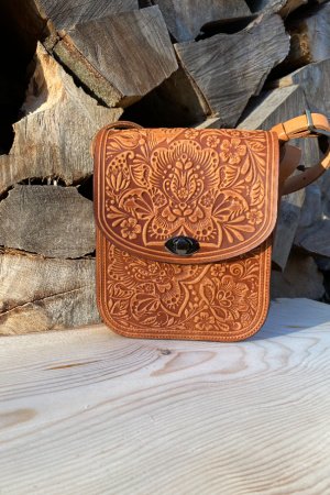 Робота ШКІРЯНА СУМКА "ЛЮБИСТОК" колір Рижий