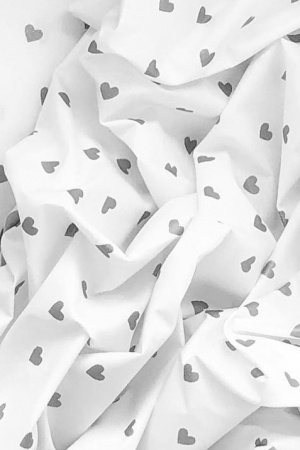 Работа Ткань хлопок для рукоделия серебряные сердечки