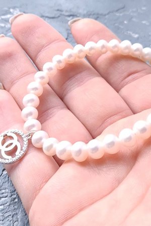 Работа Колье из натурального жемчуга в серебре с кристаллами