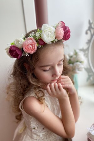 Робота Вінок з піона малиново-персиковими