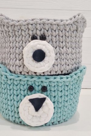 Робота Трикотажний кошик-ведмежа, 1 шт
