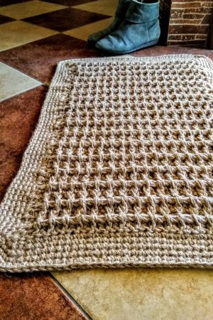 Робота Килим для ванної. Джутовий килимок. В'язаний килимок.
