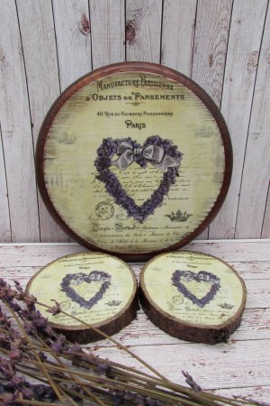 Работа Набор подарочный: доска и подставки под чашки. 2