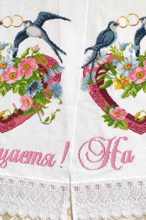 Работа Свадебный рушник "Ласточки"