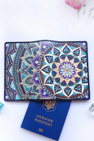 Работа обложка на паспорт Blue flower