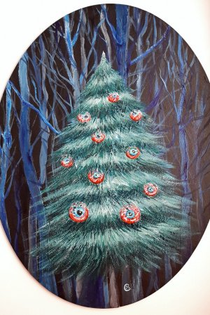 Робота Картина гуашшю на картонному полотні "Лісові простори"