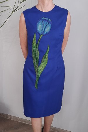 Робота Коктейльна сукня вишита вручну бісером, вечірня сукня 