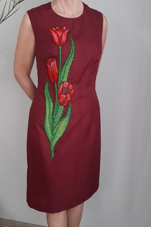 Работа Платье с бисером, коктейльное платье вышито вручную бисером