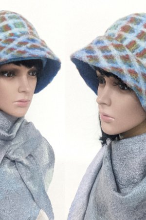 Работа зимняя шлямка Клетчатый стиль - авторский войлок