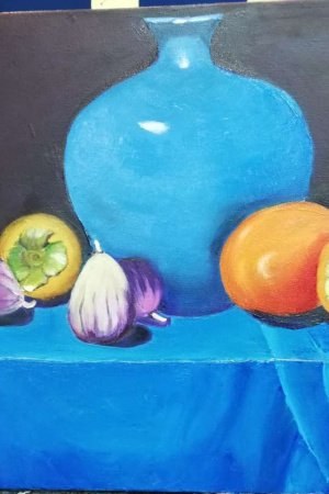 Робота Картина "Натюрморт синя ваза і інжир"