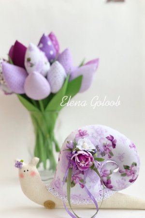 Работа Улитка Тильда сиреневый