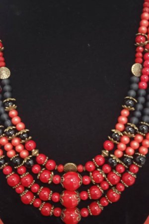 Работа Красные бусы, бусы в этно стиле ручной работы Украинский