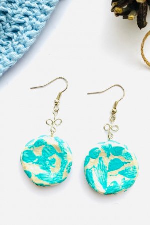 Работа Серьги с бусинами ручной работы