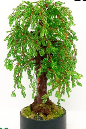 Работа Дерево из бисера (верба)