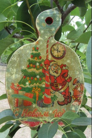 Робота Дошка обробна Новорічна Декупаж ручна робота