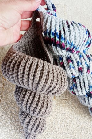 Работа Вязаный корзину Ракушка