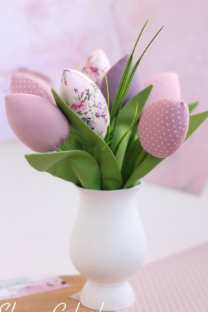 Робота Тюльпани текстильні рожево-бузкові