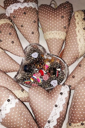 Работа Сердечки в стиле Тильда