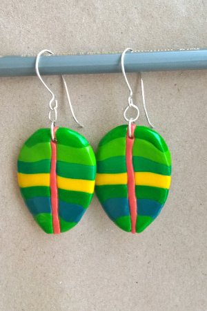 Работа Серьги "Листья"