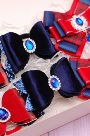 Работа Комплект украшений красно-синий