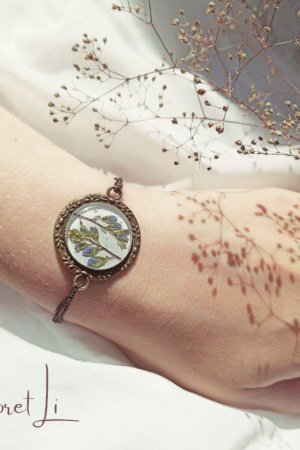 Работа Большой круглый браслет с цветами, ажурный  браслет 