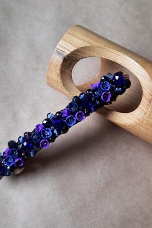 Работа Фиолетовая заколка автомат, заколка с цветами