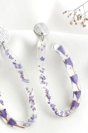 Робота Великі яскраві сережки з квітами, прикраси з епоксидної смоли