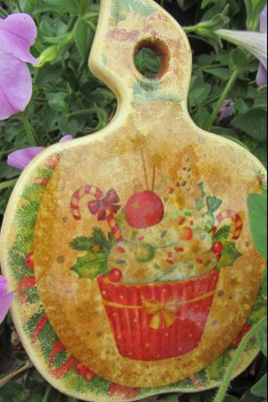 Робота Дошка обробна яблучко Новорічна Декупаж