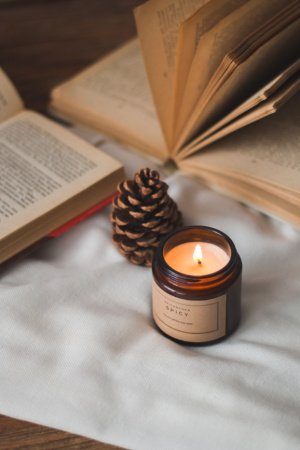 Работа Соевое свеча 100 мл. | Свеча в темном стекле с крышкой