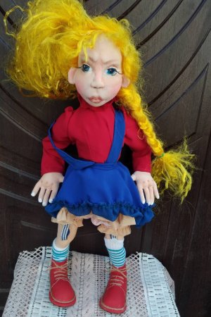 Работа Интерьерная  текстильная кукла  НИКОМУ НЕ ЗДРАСЬТЕ